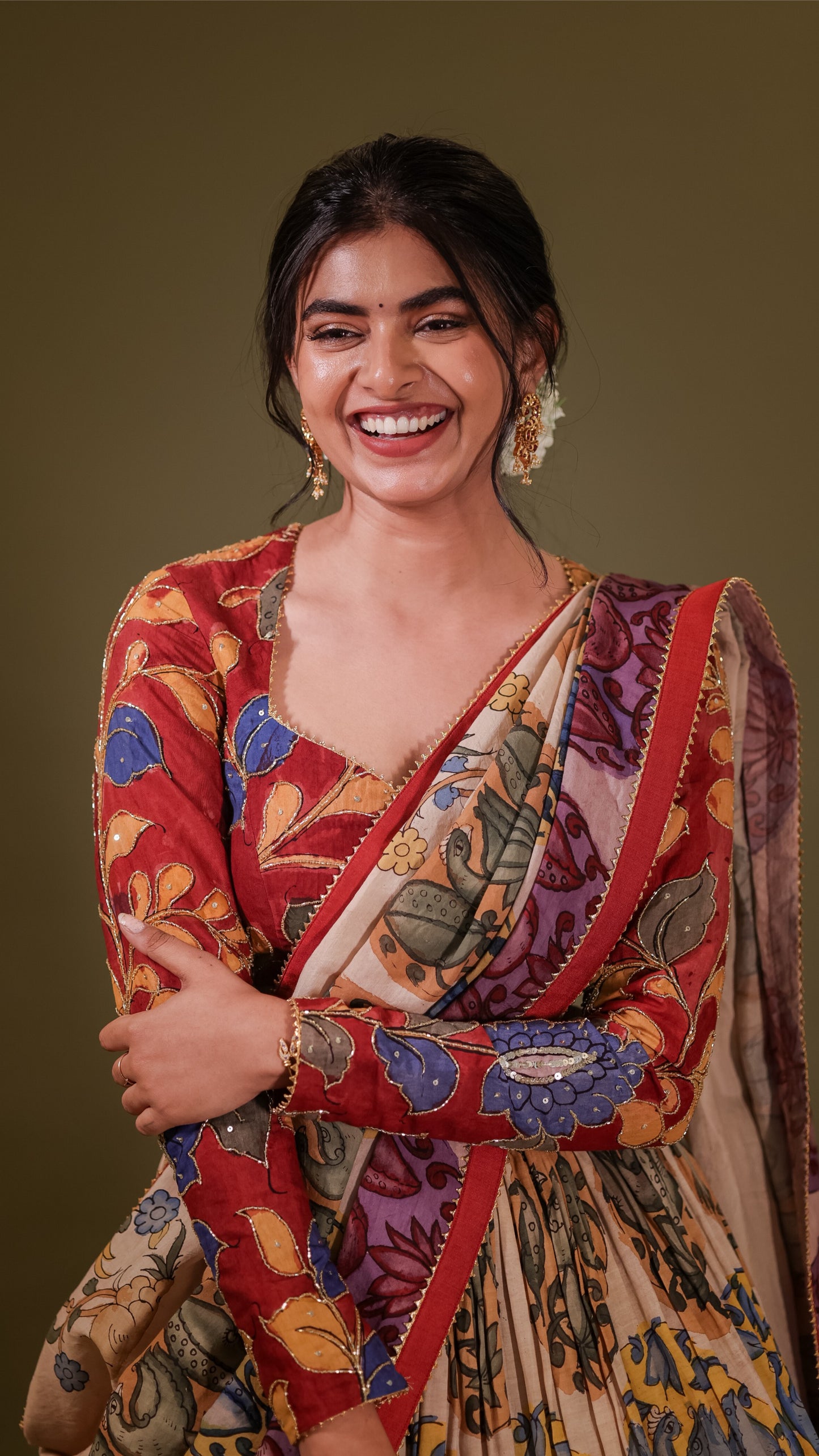 BEIGE AND MAROON FLORAL LEHENGA