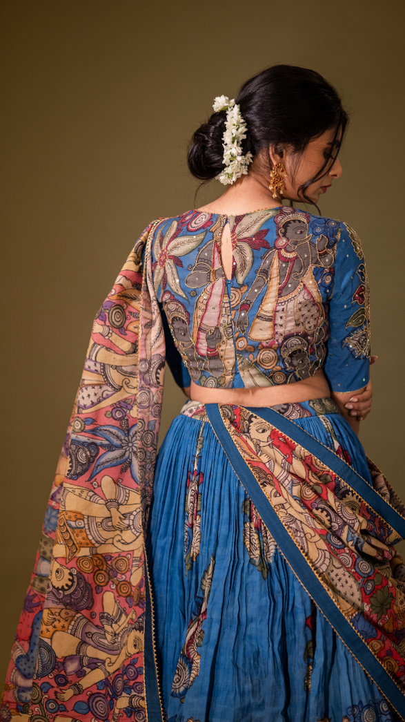 BLUE GANESHA CONCEPT LEHENGA SET