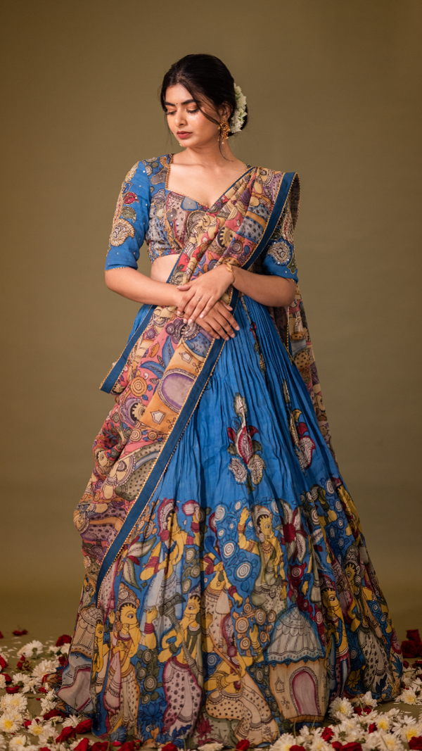 BLUE GANESHA CONCEPT LEHENGA SET