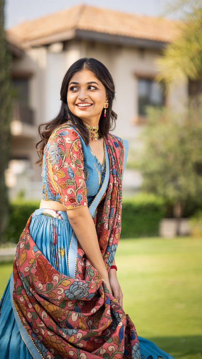 BLUE PEACOCK LEHENGA