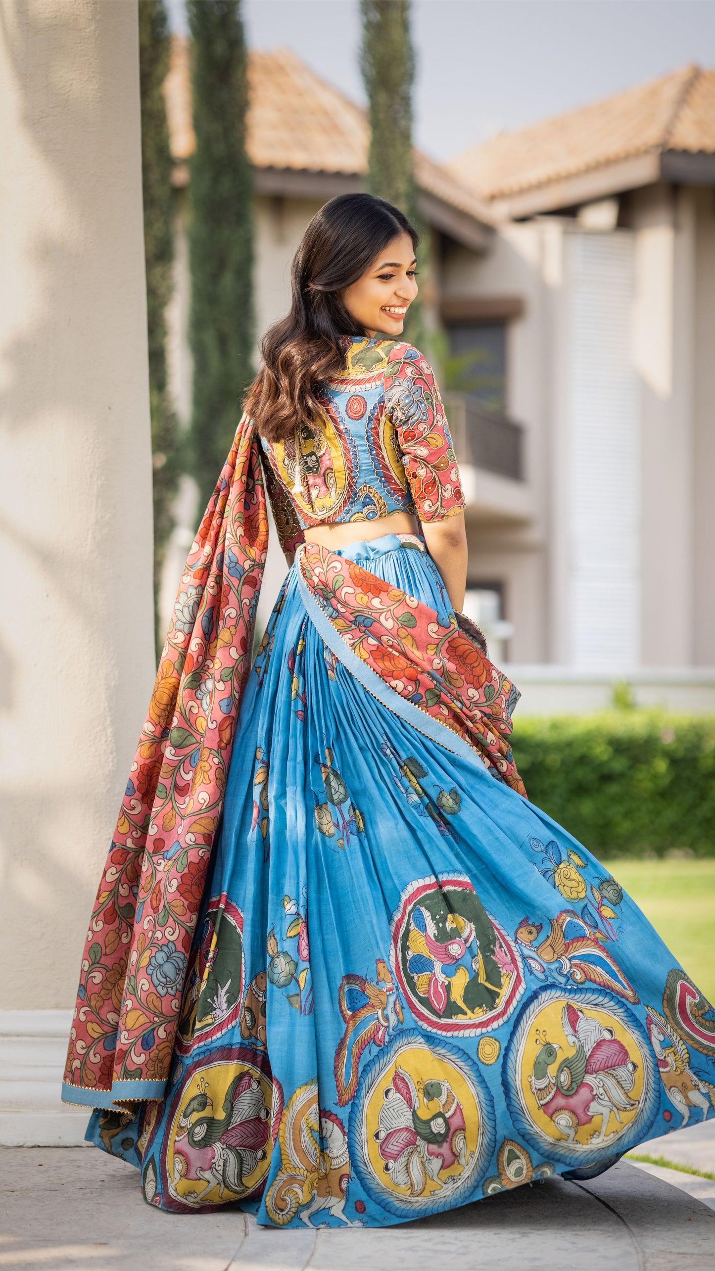 BLUE PEACOCK LEHENGA