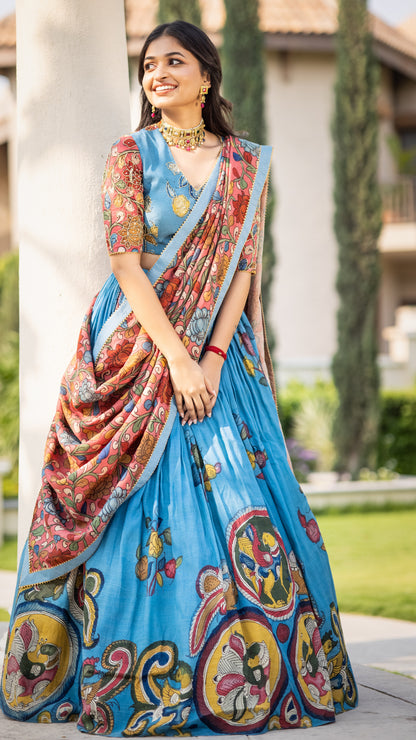 BLUE PEACOCK LEHENGA