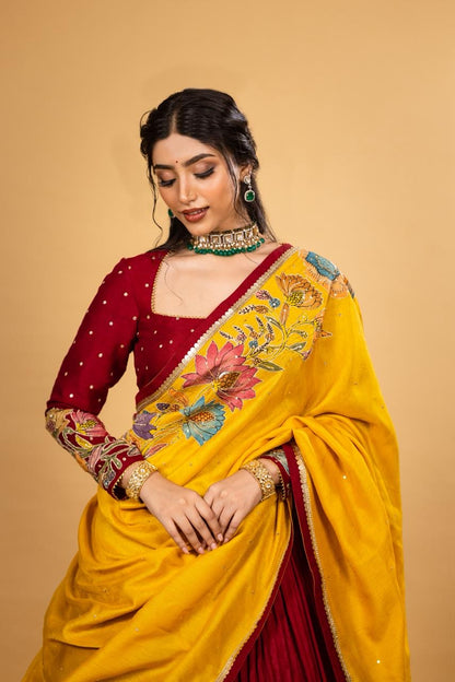 Red/ yellow lehenga