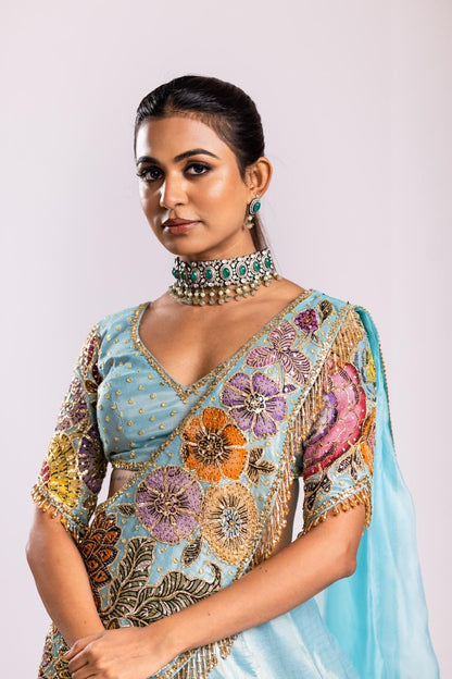 Blue tissue drape set