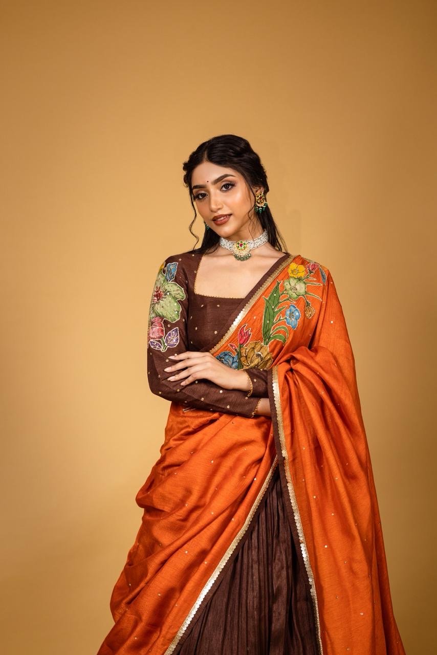 Orange / brown lehenga