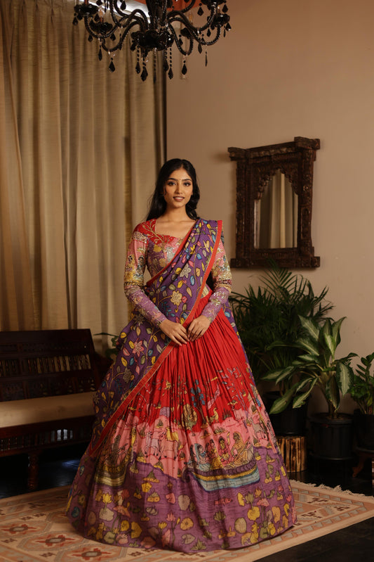 Pink / purple navika lehenga set