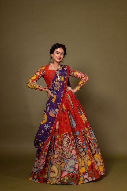 Orange Radhe Lehenga set