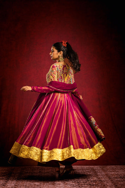 Magenta Anarkhali set