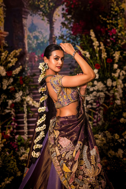 Purple & Lavender  Tissue Lehenga set