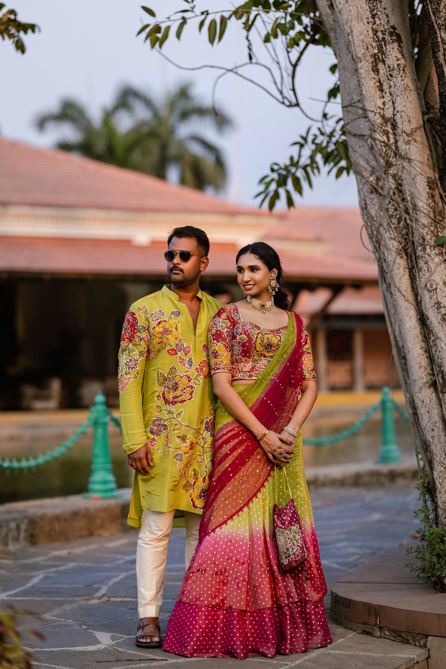 Pista Green floral kurtha set