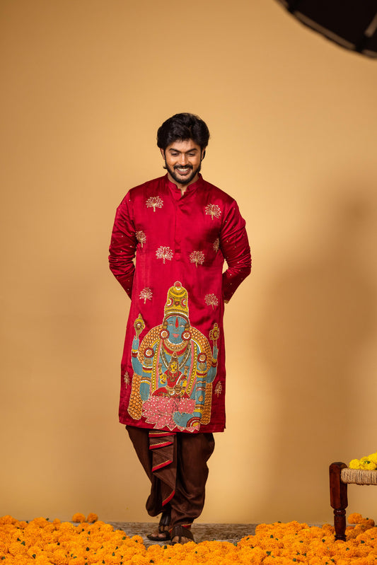 Red hrudaya lakshmi kurta