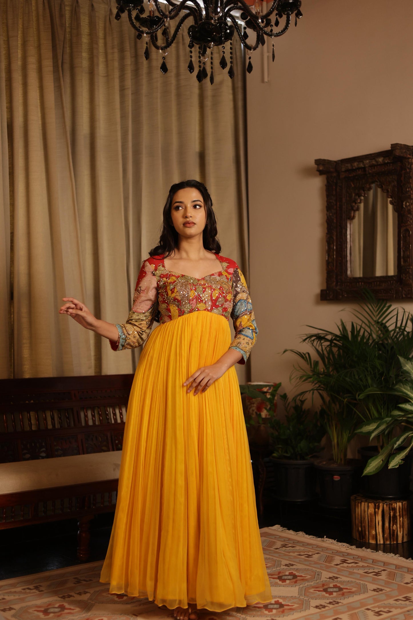Red/ yellow anarkhali