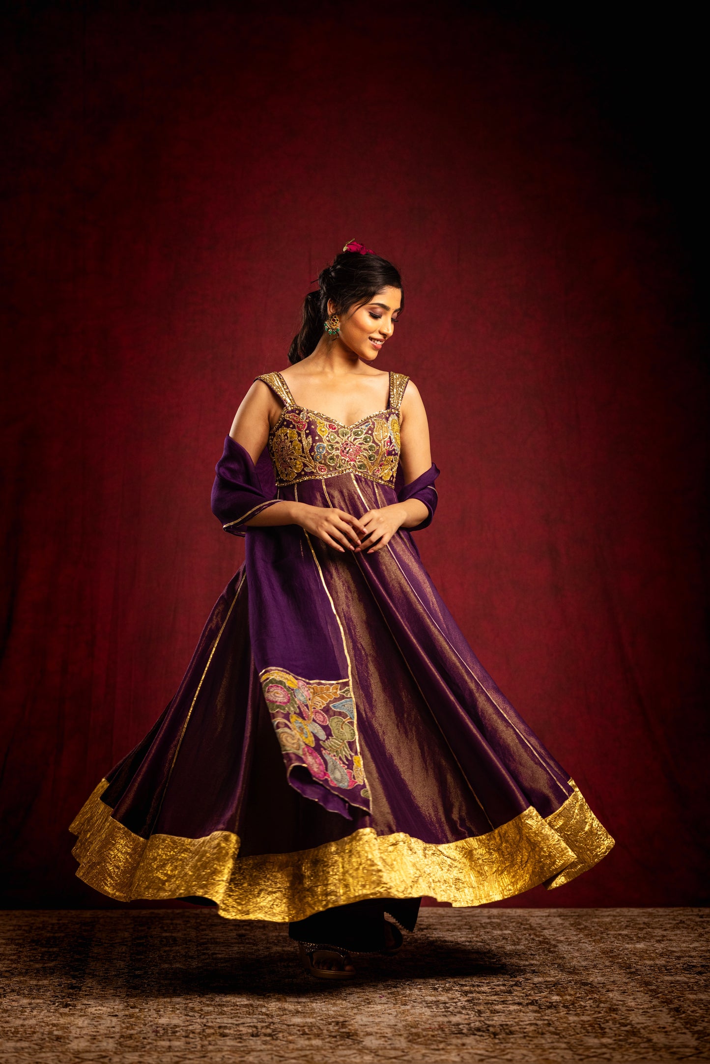 Purple Anarkhali set