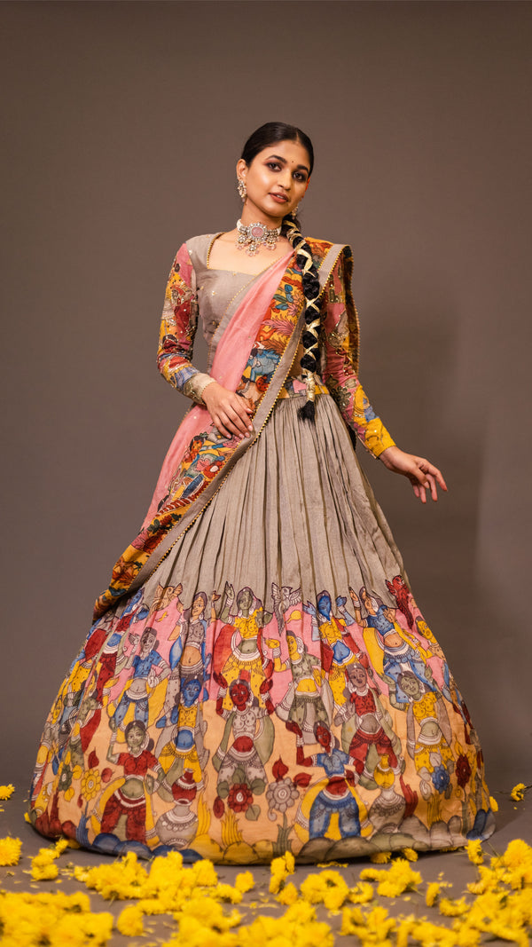 GREY AND PINK AJANTHA – Aindhri by Mahitha