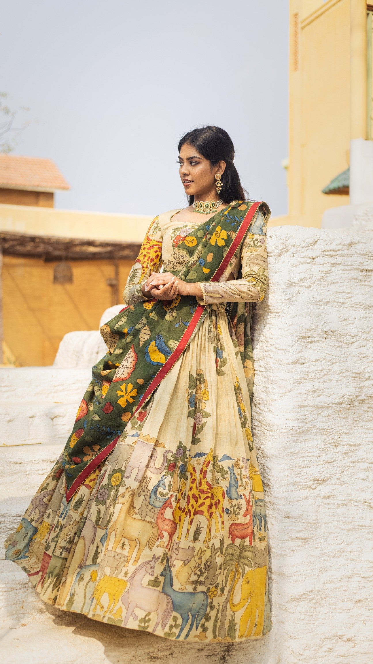 CREAM GIRAFFE LEHENGA