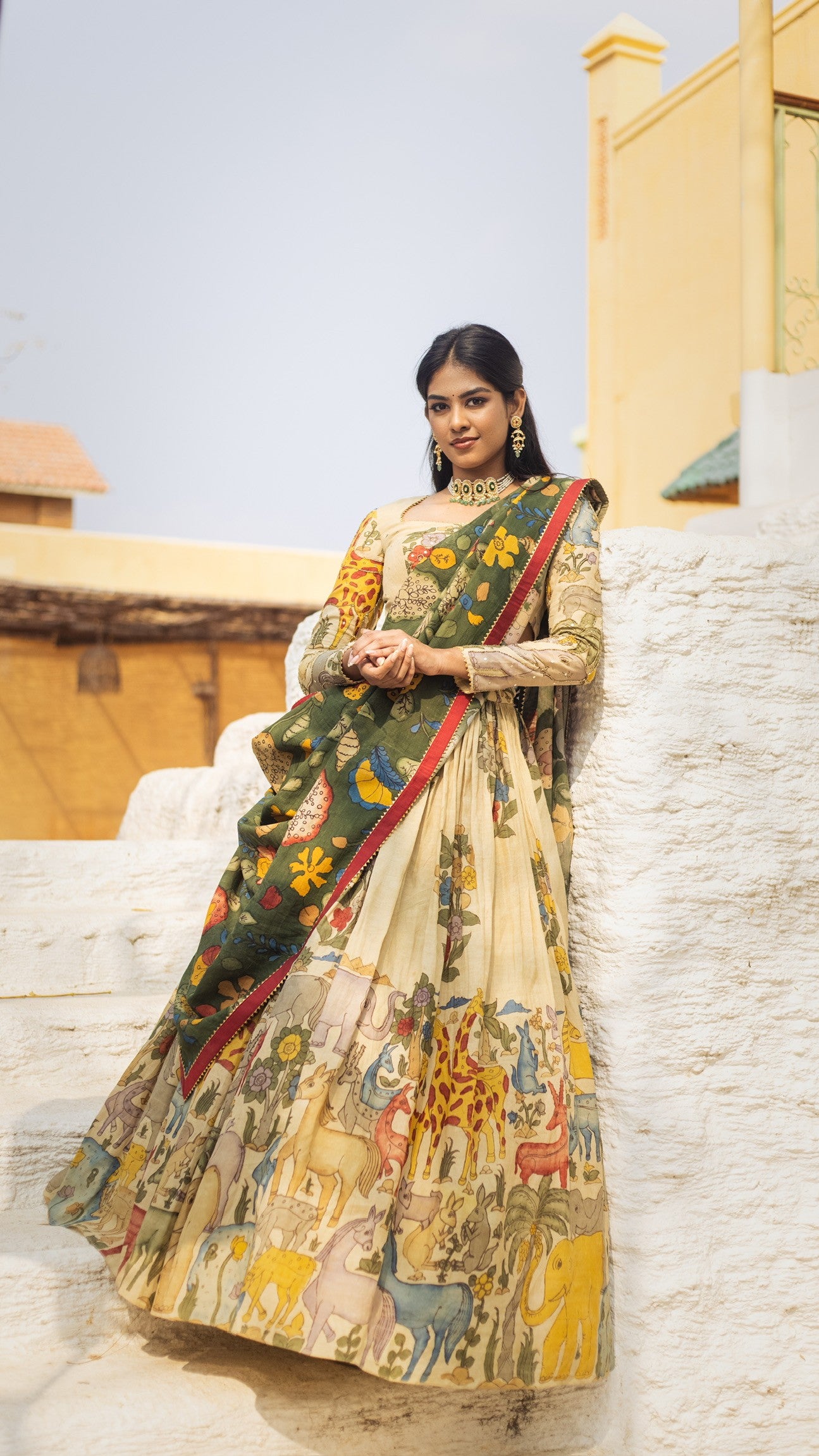 CREAM GIRAFFE LEHENGA