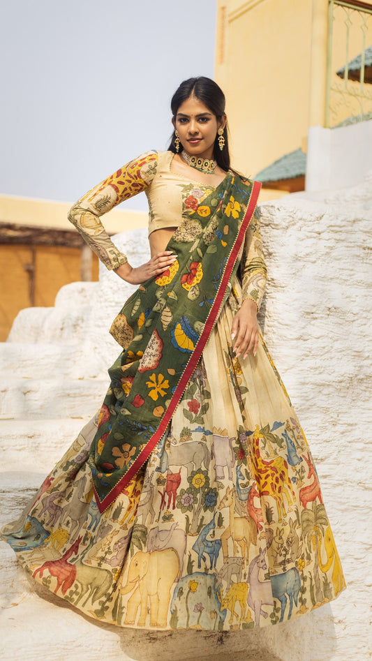 CREAM GIRAFFE LEHENGA