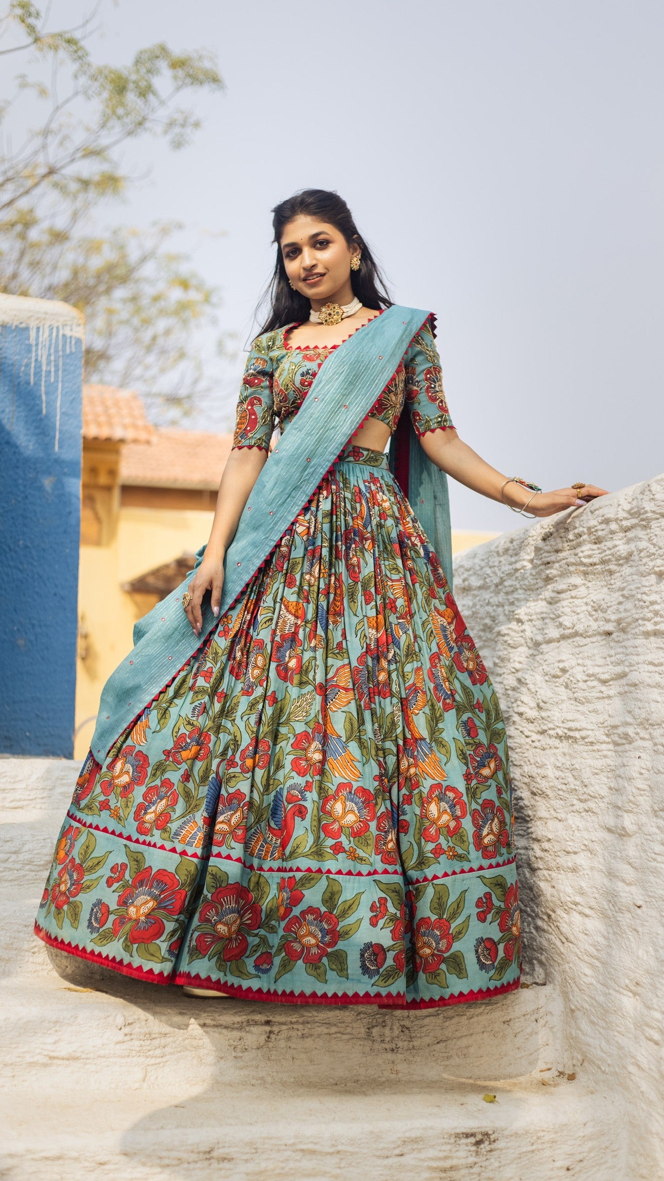 BLUE MANDAARA LEHENGA