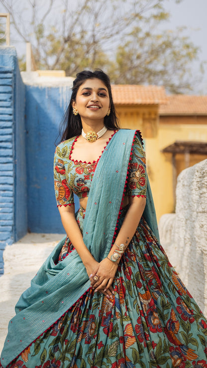 BLUE MANDAARA LEHENGA