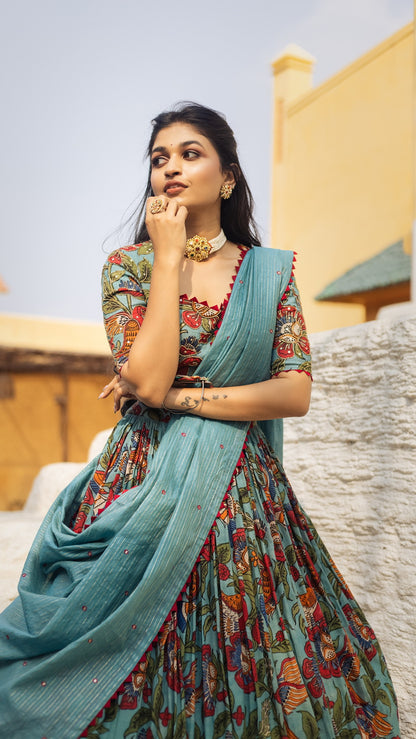 BLUE MANDAARA LEHENGA