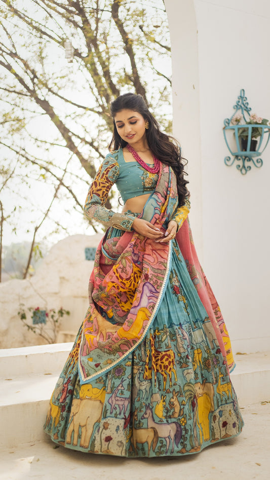 BLUE GIRAFFE LEHENGA