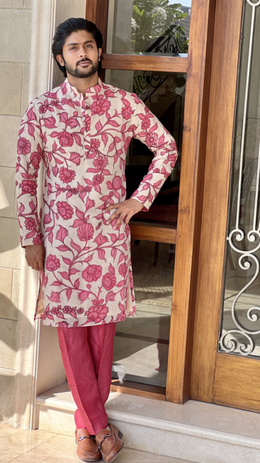 PINK KALAMKARI