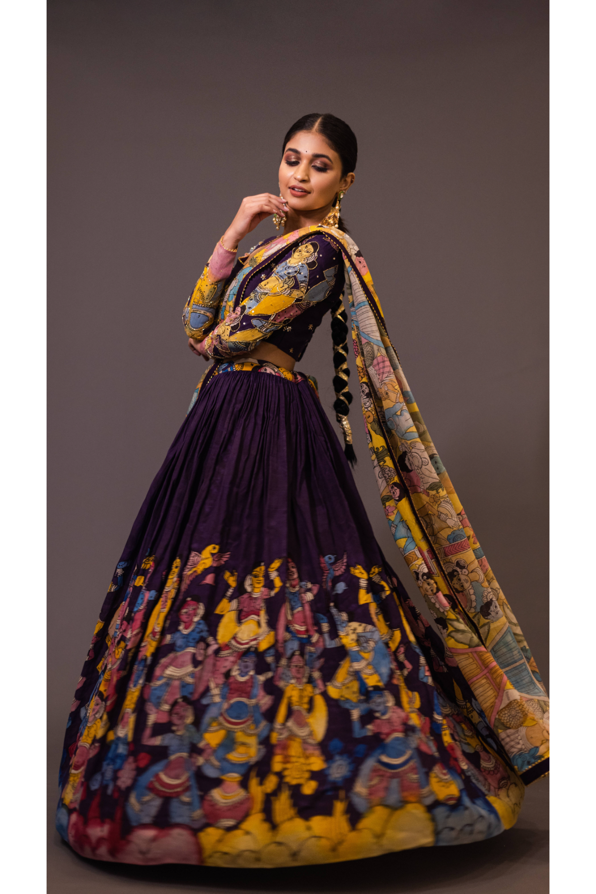 PURPLE AJANTHA LEHENGA SET